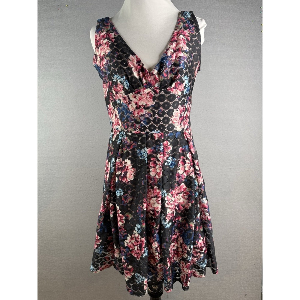 Betsey Johnson Lace Dress Womens‎ Sz 8 Y2K Vintage Dark Floral Tulle Whimsigoth